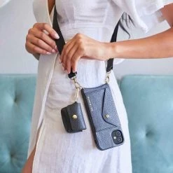 Bandolier Unisex Plain Leather Bridal Metallic Tech Accessories For Women Black/silver X Airpod Regular 26 Bandolier Unisex Plain Leather Bridal Metallic Tech Accessories For Women Black/silver X Airpod Regular -Bandolier Online Shop org 8332