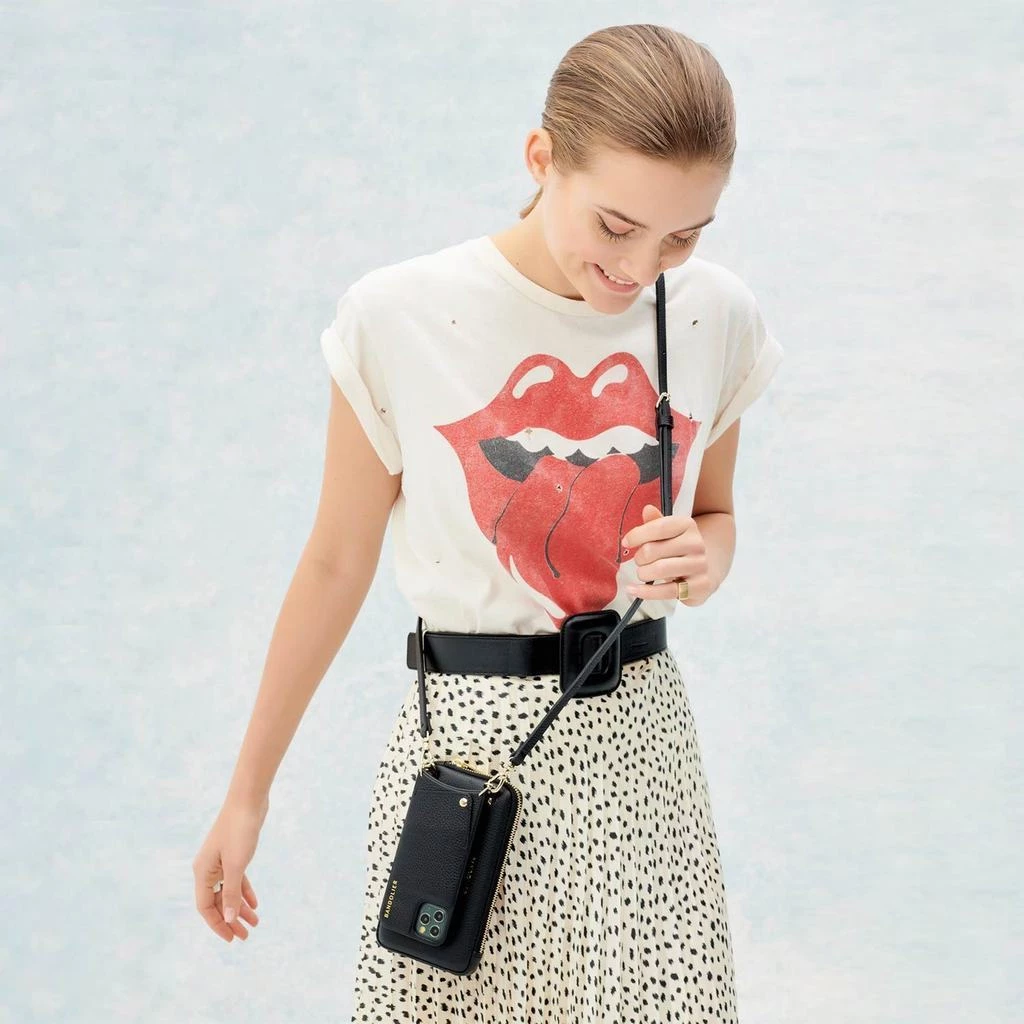 Bandolier Unisex Plain Leather Bridal Logo Tech Accessories For Women Greige/silver X One Size 6 Bandolier Unisex Plain Leather Bridal Logo Tech Accessories For Women Greige/silver X One Size - Image 6