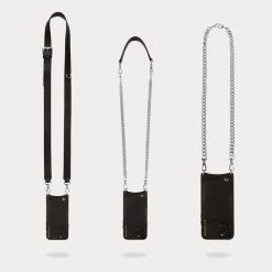 Bandolier Unisex Blended Fabrics Studded Street Style Chain Plain For Women Black/silver X Iphone 13 Pro Max -Bandolier Online Shop org 8410