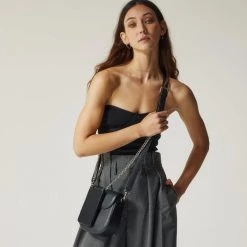 Bandolier Unisex Blended Fabrics Studded Street Style Chain Plain For Women Black/silver X Iphone 13 Pro Max -Bandolier Online Shop org 8412