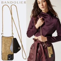 Bandolier 2021 Cruise Unisex Street Style Plain Leather IPhone 8 IPhone 8 Plus For Women Metallic Gold/gold X Iphone12promax