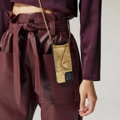 Bandolier 2021 Cruise Unisex Street Style Plain Leather IPhone 8 IPhone 8 Plus For Women Metallic Gold/gold X Iphone12promax -Bandolier Online Shop org 8474