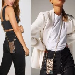 Bandolier Leopard Patterns Chain Leather IPhone 8 IPhone X IPhone XS For Women Dark Leopard/gold X Xs Max