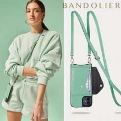 Bandolier 2021 SS Unisex Street Style Plain Leather IPhone 8 IPhone 8 Plus For Women Light Jade/silver X Iphone11pro