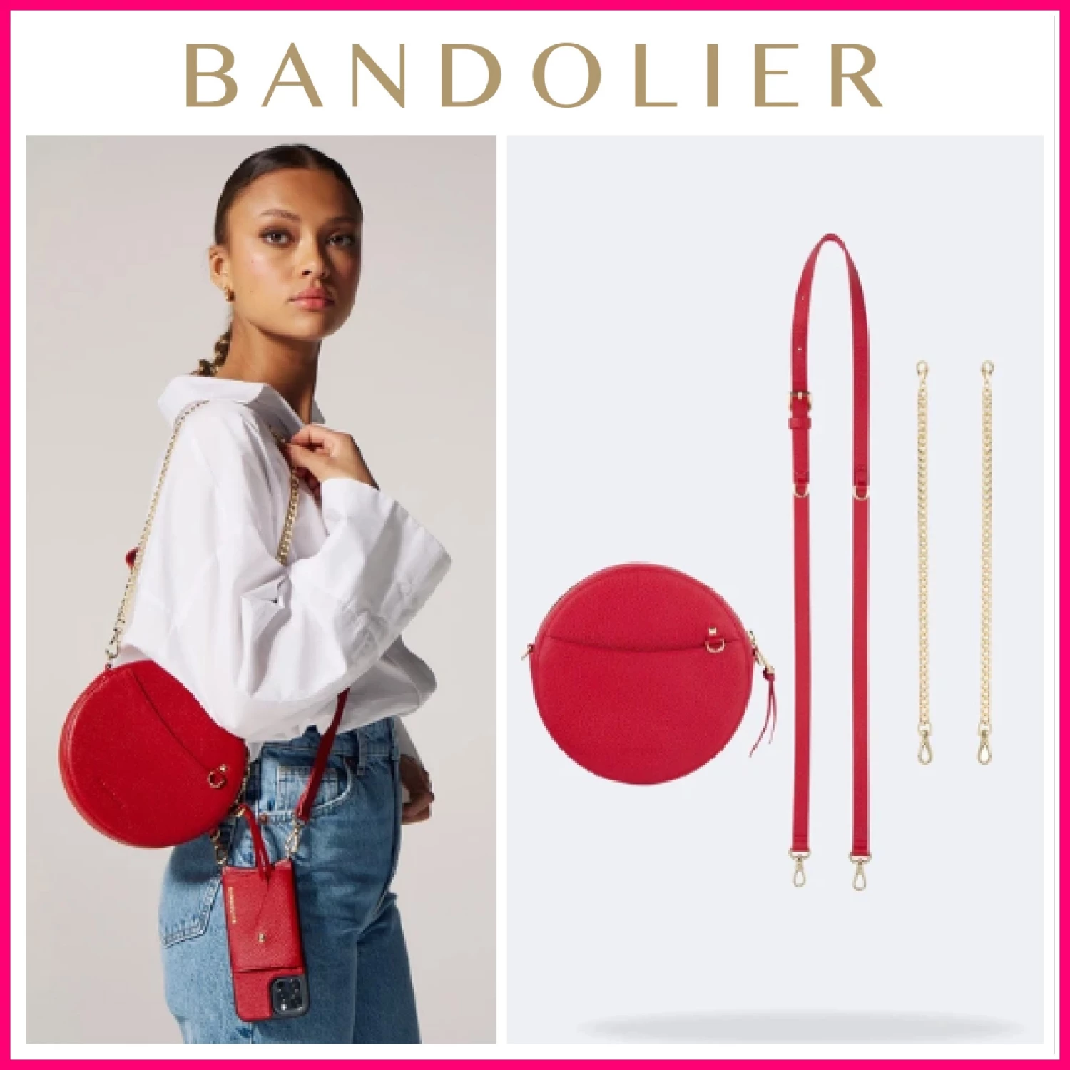 Bandolier 2021 SS Logo Tech Accessories For Women Red/gold X One Size 1 Bandolier 2021 SS Logo Tech Accessories For Women Red/gold X One Size