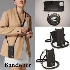 Bandolier Plain Leather Logo IPhone 13 IPhone 13 Mini IPhone 13 Pro For Women Black/pewter X Iphone 13 Pro Max