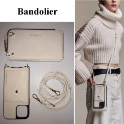 Bandolier Plain Leather Logo IPhone 13 IPhone 13 Pro IPhone 13 Pro Max For Women Ivory/gold X Iphone 13 Pro Max