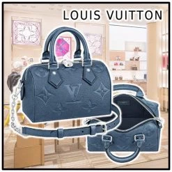 Louis Vuitton MONOGRAM EMPREINTE 2021-22FW Speedy Bandoulière 20 (M58958) For Women Navy Blue (check Required) X One Size