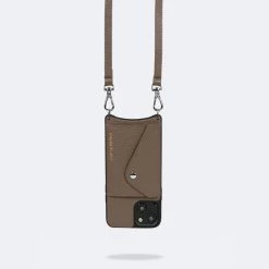 Bandolier Unisex Street Style Plain Leather Logo IPhone 13 For Women Brown (stock Check Required) X 13 Pro Max With Side Slots -Bandolier Online Shop org 9046