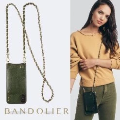 Bandolier 2020 Cruise Unisex Street Style Plain Leather IPhone 8 IPhone 8 Plus For Women Evergreen/gold X Iphonexs/x