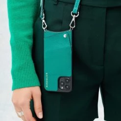 Bandolier 2020-21FW Unisex Street Style Plain Leather IPhone 8 IPhone 8 Plus For Women Emerald Green/silver X Iphonexs/x -Bandolier Online Shop org 9094