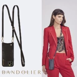 Bandolier 2020 Cruise Unisex Street Style Plain Leather IPhone 8 IPhone 8 Plus For Women Black/gold(vegan) X Iphonexs/x