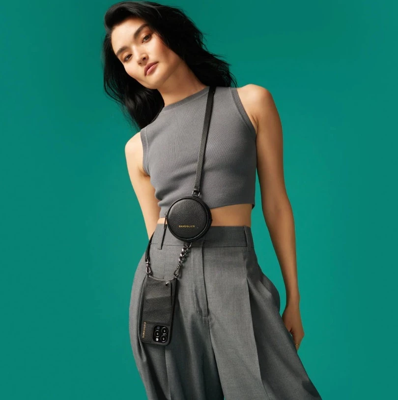 Bandolier Plain Leather Logo Smart Phone Cases For Women Black/pewter X One Size 5 Bandolier Plain Leather Logo Smart Phone Cases For Women Black/pewter X One Size - Image 5