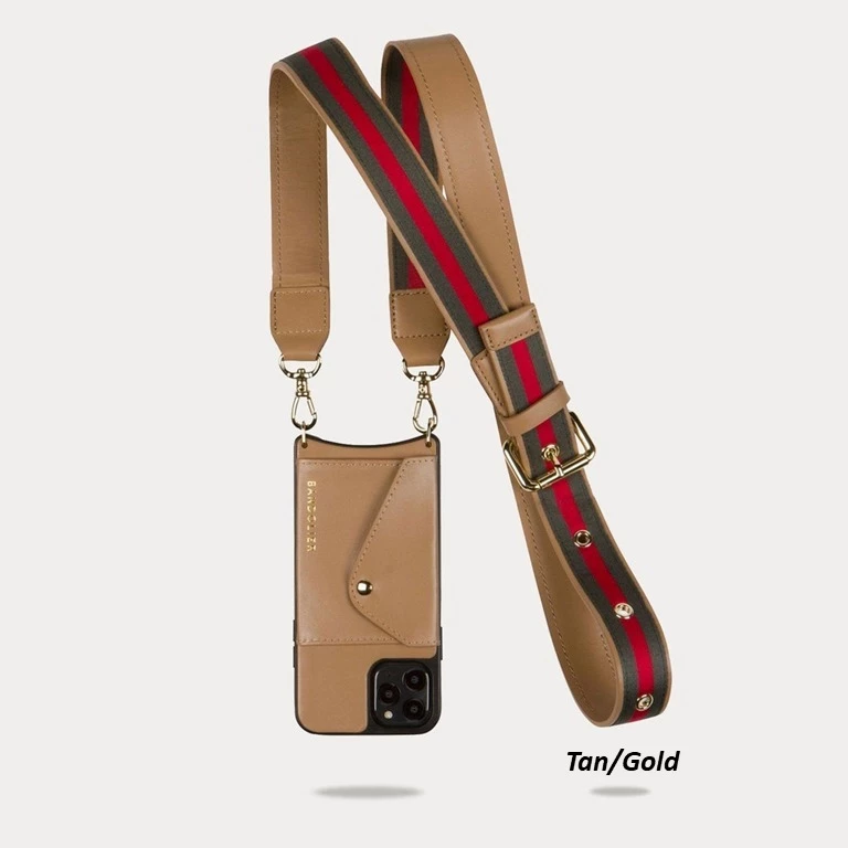 Bandolier Unisex Studded Street Style Plain Leather IPhone 8 For Women Tan/gold X Iphone 13 Mini 2 Bandolier Unisex Studded Street Style Plain Leather IPhone 8 For Women Tan/gold X Iphone 13 Mini - Image 2