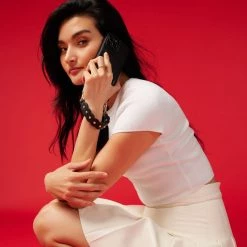 Bandolier Studded Plain Leather Smart Phone Cases For Women Ivory/gold X One Size 22 Bandolier Studded Plain Leather Smart Phone Cases For Women Ivory/gold X One Size -Bandolier Online Shop org 9278