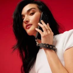 Bandolier Studded Plain Leather Smart Phone Cases For Women Ivory/gold X One Size 27 Bandolier Studded Plain Leather Smart Phone Cases For Women Ivory/gold X One Size -Bandolier Online Shop org 9283