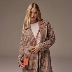 Bandolier Unisex Plain Leather Co-ord IPhone 13 Smart Phone Cases For Women Orange/silver X Iphone 12/12 Pro -Bandolier Online Shop org 9332