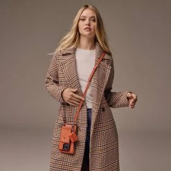 Bandolier Unisex Plain Leather Co-ord IPhone 13 Smart Phone Cases For Women Orange/silver X Iphone 12/12 Pro -Bandolier Online Shop org 9341