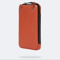 Bandolier Unisex Plain Leather Co-ord IPhone 13 Smart Phone Cases For Women Orange/silver X Iphone 12/12 Pro -Bandolier Online Shop org 9342