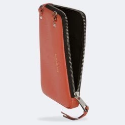 Bandolier Unisex Plain Leather Co-ord IPhone 13 Smart Phone Cases For Women Orange/silver X Iphone 12/12 Pro -Bandolier Online Shop org 9343