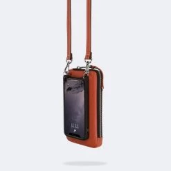 Bandolier Unisex Plain Leather Co-ord IPhone 13 Smart Phone Cases For Women Orange/silver X Iphone 12/12 Pro -Bandolier Online Shop org 9345