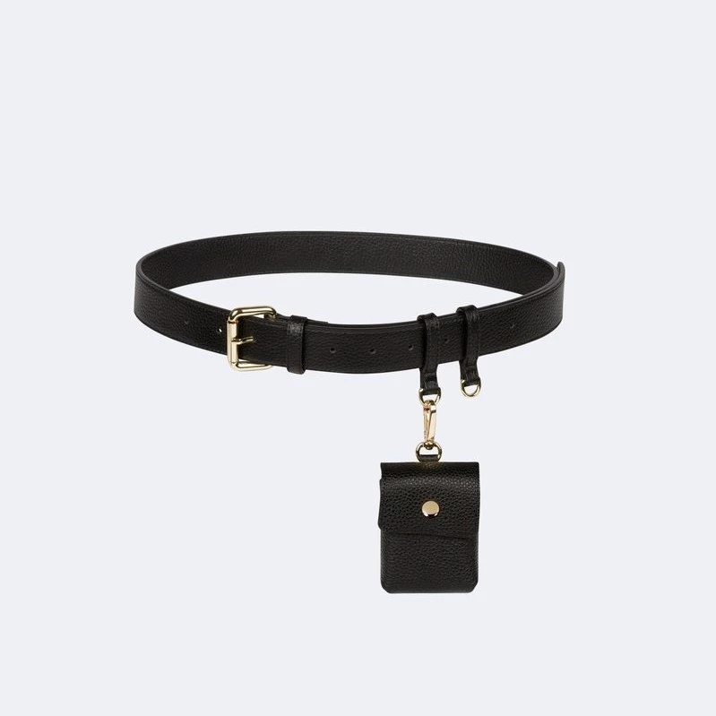 Bandolier Chain Plain Leather Tech Accessories For Women Black/gold X One Size 6 Bandolier Chain Plain Leather Tech Accessories For Women Black/gold X One Size - Image 6