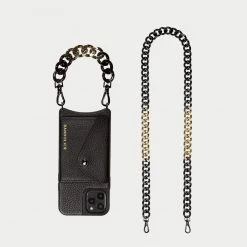 Bandolier Chain Plain Leather Co-ord IPhone 13 IPhone 13 Pro For Women Black/gold X Iphone 13 14 Bandolier Chain Plain Leather Co-ord IPhone 13 IPhone 13 Pro For Women Black/gold X Iphone 13 -Bandolier Online Shop org 9443