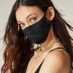 Bandolier Flower Patterns Street Style Face Masks For Women Black/gold X One Size -Bandolier Online Shop org 9455