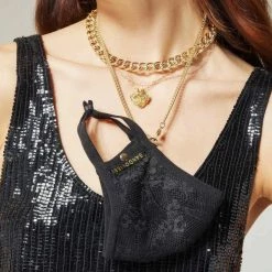 Bandolier Flower Patterns Street Style Face Masks For Women Black/gold X One Size -Bandolier Online Shop org 9458