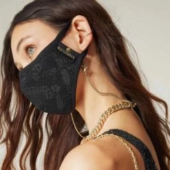 Bandolier Flower Patterns Street Style Face Masks For Women Black/gold X One Size -Bandolier Online Shop org 9460