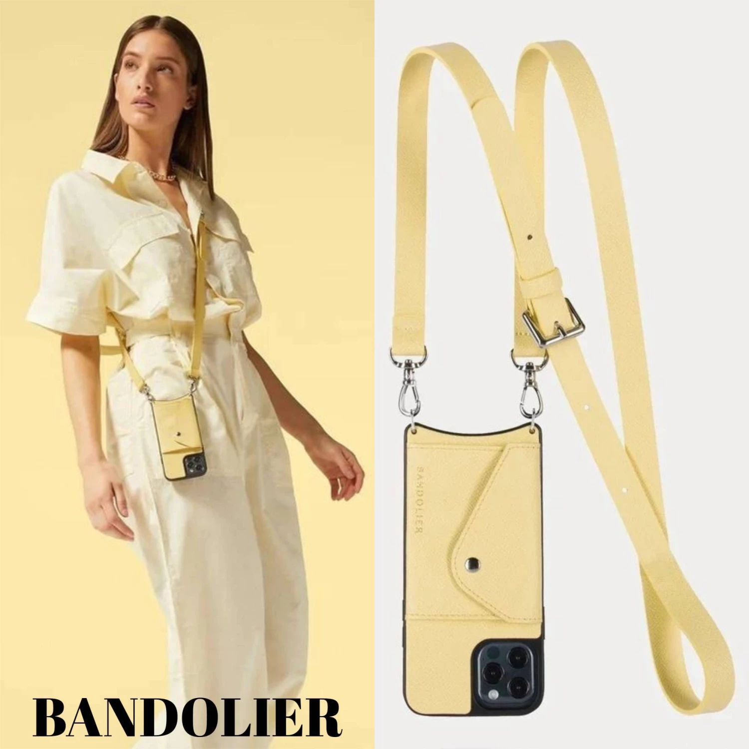 Bandolier Unisex Plain Leather IPhone XS Max Logo Smart Phone Cases For Women Butter Yellow/silver X Iphone Xs Max 1 Bandolier Unisex Plain Leather IPhone XS Max Logo Smart Phone Cases For Women Butter Yellow/silver X Iphone Xs Max