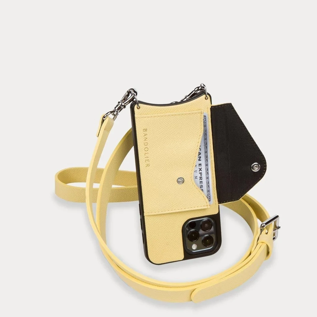 Bandolier Unisex Plain Leather IPhone XS Max Logo Smart Phone Cases For Women Butter Yellow/silver X Iphone Xs Max 6 Bandolier Unisex Plain Leather IPhone XS Max Logo Smart Phone Cases For Women Butter Yellow/silver X Iphone Xs Max - Image 6