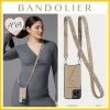 Bandolier 2022 SS Leather IPhone XS IPhone XS Max IPhone XR Logo IPhone 11 Pro For Women Light Taupe/silver X Iphone 12/12pro
