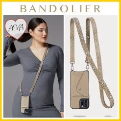 Bandolier 2022 SS Leather IPhone XS IPhone XS Max IPhone XR Logo IPhone 11 Pro For Women Light Taupe/silver X Iphone 12/12pro