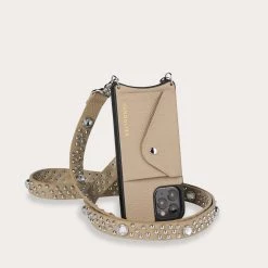 Bandolier 2022 SS Leather IPhone XS IPhone XS Max IPhone XR Logo IPhone 11 Pro For Women Light Taupe/silver X Iphone 12/12pro -Bandolier Online Shop org 9552