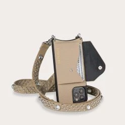 Bandolier 2022 SS Leather IPhone XS IPhone XS Max IPhone XR Logo IPhone 11 Pro For Women Light Taupe/silver X Iphone 12/12pro -Bandolier Online Shop org 9553