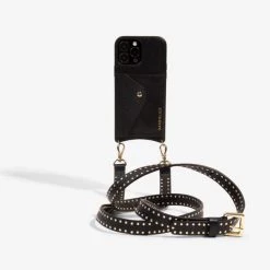 Bandolier Studded Plain Leather Logo IPhone 13 IPhone 13 Mini For Women Black/gold X Iphone 13 Pro Max -Bandolier Online Shop org 9568