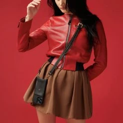 Bandolier Studded Plain Leather Logo IPhone 13 IPhone 13 Mini For Women Black/gold X Iphone 13 Pro Max -Bandolier Online Shop org 9569