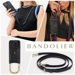 Bandolier Chain Plain Leather Logo IPhone 13 IPhone 13 Mini For Women Black/gold X Iphone13 Mini