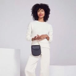 Bandolier Casual Style Blended Fabrics 2WAY 3WAY Plain Leather For Women Black/silver X One Size -Bandolier Online Shop org 9677