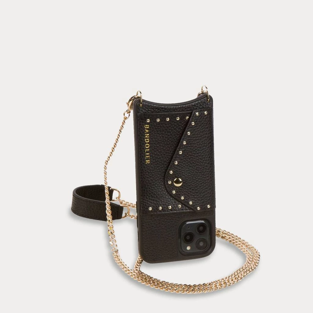 Bandolier Unisex Blended Fabrics Studded Chain Plain Leather For Women Black/gold X 12 Mini 2 Bandolier Unisex Blended Fabrics Studded Chain Plain Leather For Women Black/gold X 12 Mini - Image 2