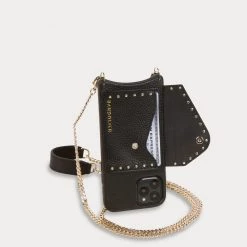 Bandolier Unisex Blended Fabrics Studded Chain Plain Leather For Women Black/gold X 12 Mini 13 Bandolier Unisex Blended Fabrics Studded Chain Plain Leather For Women Black/gold X 12 Mini -Bandolier Online Shop org 9708