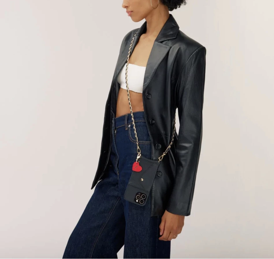 Bandolier Plain Leather Tech Accessories For Women Red/gold X N 6 Bandolier Plain Leather Tech Accessories For Women Red/gold X N - Image 6