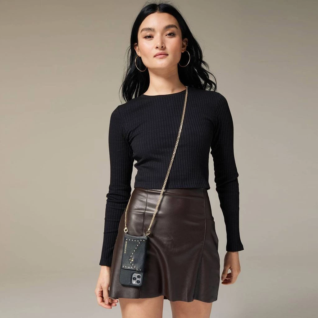 Bandolier Unisex Blended Fabrics Studded Chain Plain Leather For Women Black/gold X 12 Mini 8 Bandolier Unisex Blended Fabrics Studded Chain Plain Leather For Women Black/gold X 12 Mini - Image 8