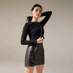 Bandolier Unisex Blended Fabrics Studded Chain Plain Leather For Women Black/gold X 12 Mini 20 Bandolier Unisex Blended Fabrics Studded Chain Plain Leather For Women Black/gold X 12 Mini -Bandolier Online Shop org 9715