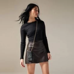 Bandolier Unisex Blended Fabrics Studded Chain Plain Leather For Women Black/gold X 12 Mini 21 Bandolier Unisex Blended Fabrics Studded Chain Plain Leather For Women Black/gold X 12 Mini -Bandolier Online Shop org 9716