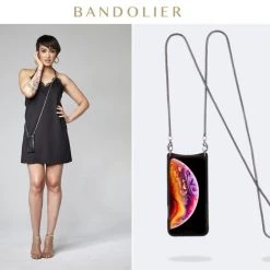 Bandolier 2019 SS Plain Leather IPhone XS Max IPhone XR Smart Phone Cases For Women Black/pewter X Iphone Xs Max