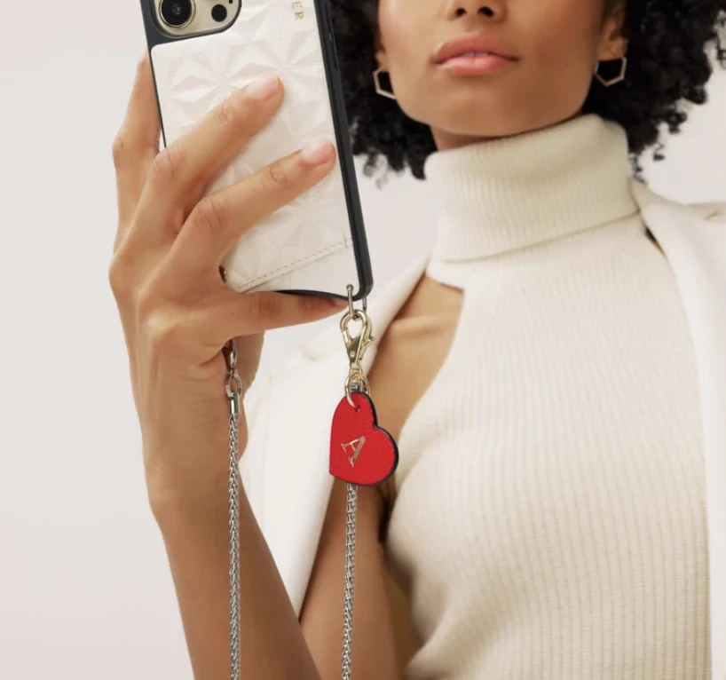 Bandolier Plain Leather Tech Accessories For Women Red/gold X N 8 Bandolier Plain Leather Tech Accessories For Women Red/gold X N - Image 8