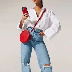 Bandolier Casual Style Unisex Blended Fabrics Street Style 2WAY 3WAY For Women Red X One Size -Bandolier Online Shop org 9788