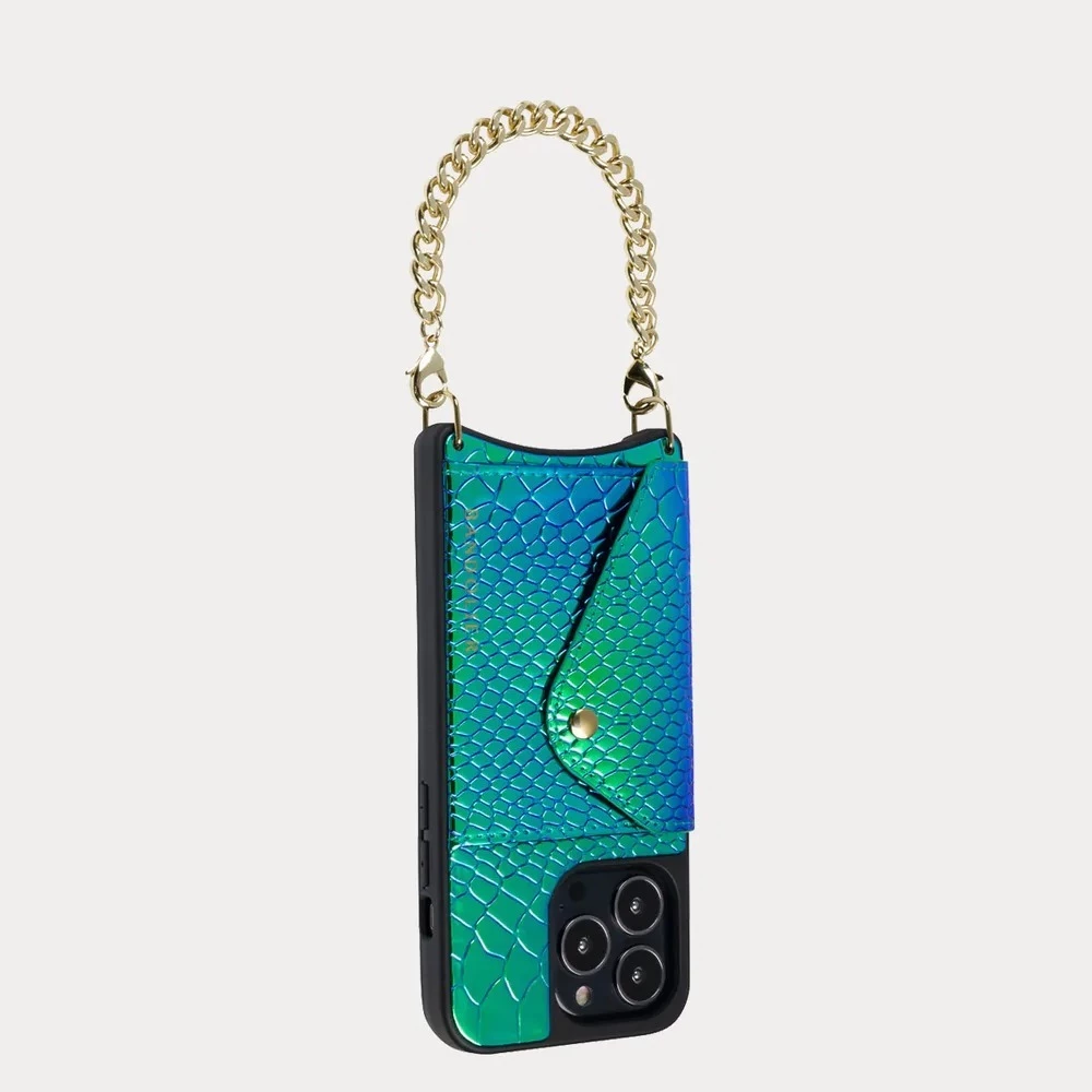 Bandolier Plain Leather Logo IPhone 13 IPhone 13 Pro IPhone 13 Pro Max For Women Iridescent Blue Green/gold X Iphone 13 Mini 6 Bandolier Plain Leather Logo IPhone 13 IPhone 13 Pro IPhone 13 Pro Max For Women Iridescent Blue Green/gold X Iphone 13 Mini - Image 6